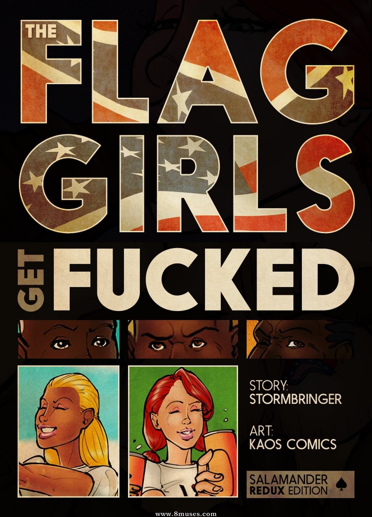 The Flag Girls Get Fucked: Kaos Comics cover