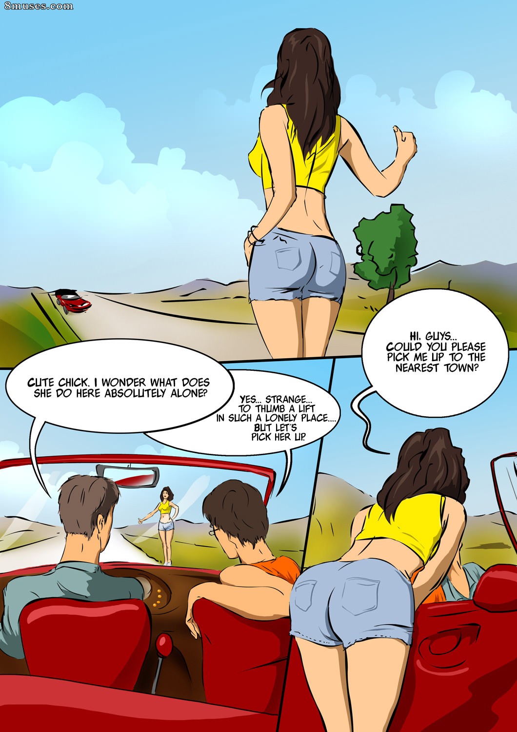 Hitchhiking porn comic