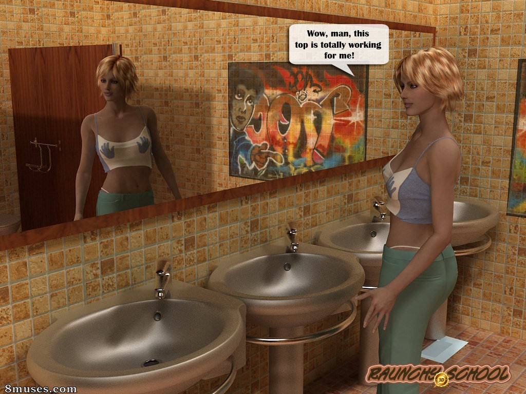 Girls caught using a giant sex toy in the bathroom Issue 1 - 8muses Comics  - Sex Comics and Porn Cartoons